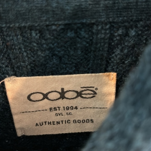 The Oobe Teal Cowl Neck Sweater Knit Collegiate Grandpa-core Preppy MSRP $298 - Picture 6 of 11